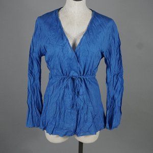 Island Importer Cotton Drawstring top Blue